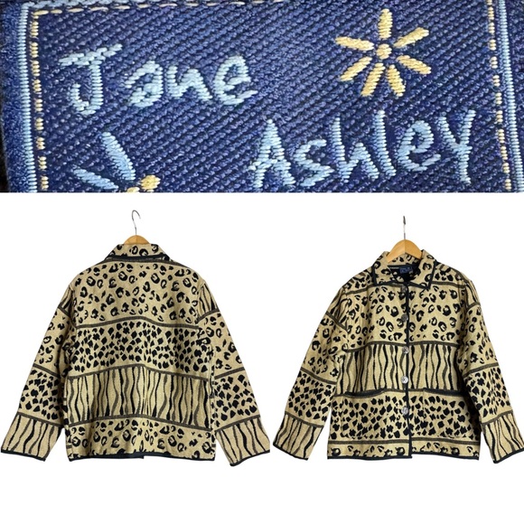 Jane Ashley Jackets & Blazers - Jane Ashley vintage jacket animal print Large 100% cotton